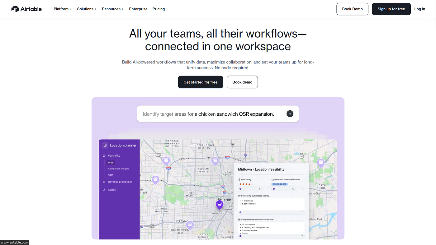 Airtable interface with a deals view or grid